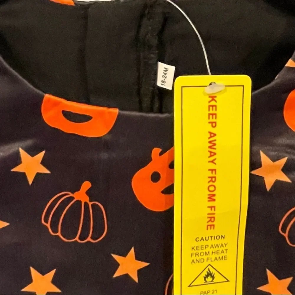 Pumpkin Print Kids Costume Dress